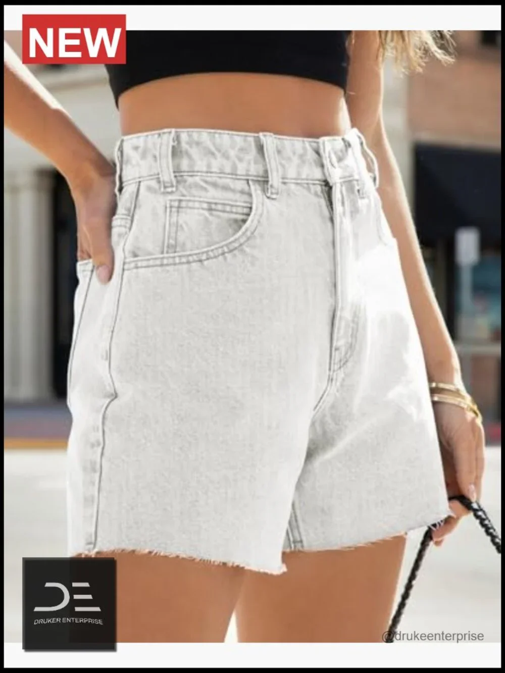 High Waisted Baggy Raw Hem Mom Jean Shorts Summer Stretchy Straight Leg Denim